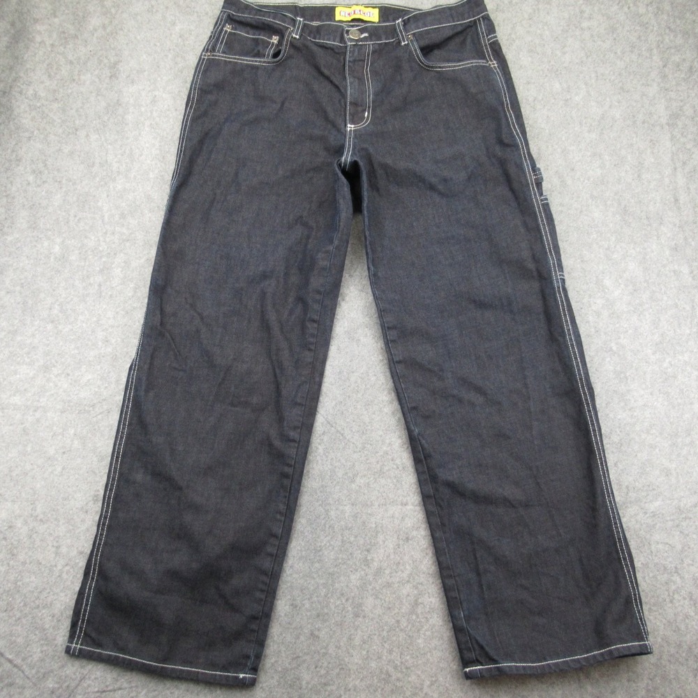Neo Blue‎ Men's Jeans Dark Denim Size 34 Carpenter Style Skateboard Cotton